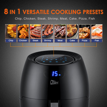 UTEN 5Qt/5.9Qt Electric Air Fryer Hot Oven Oilless Cooker Time/Temp Control
