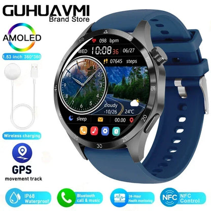 Fitness Tracker NFC Smartwatch Waterproof GPS Heart Rate Bluetooth Call Android