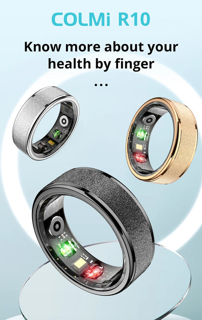 Smart Ring with Charging Case,Health Sleep Monitor, 5ATM Waterproof,Multi-sport