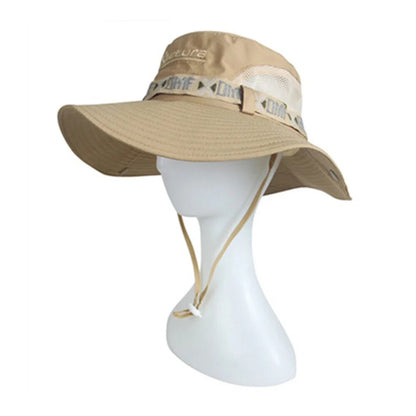 Summer Men Bucket Hat Outdoor UV Protection Wide Brim Panama Safari Hunting