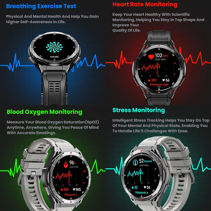 2025 Military Smart Watch (Call Receive/Dial) Rugged GPS Sport Fitness Tracker