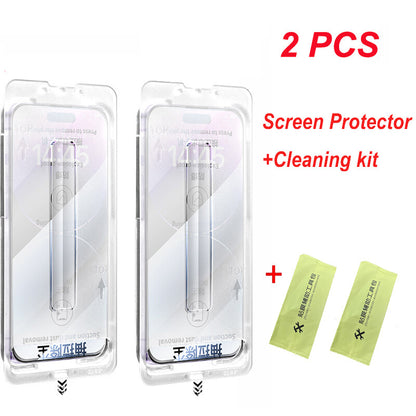 Glass Screen Protector for iPhone 16 15 14 Pro Max ,One-Click Installation-2024