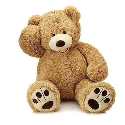 Giant Teddy Bear with Big Footprints Plush Stuffed 39 inches Light Brown