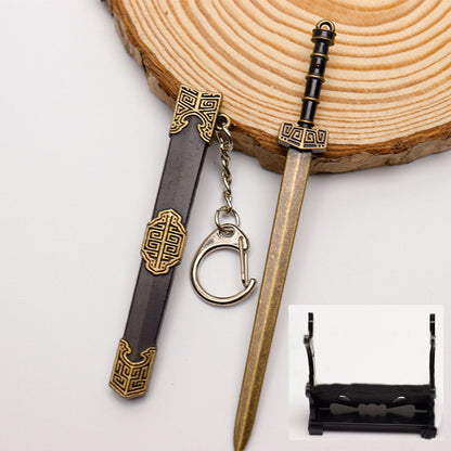 Ancient Chinese Mini Sword Keychain Sword Metal Weapon Toy Key Chain Cute Keycha