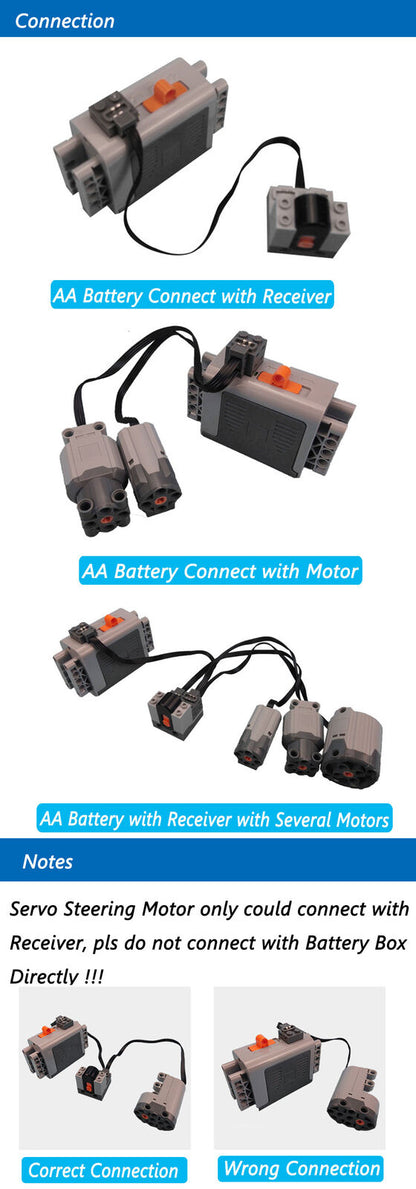 14Pcs/Set Technical Motor Parts MOC Multi Power Functions 8293 8883 99012 88004