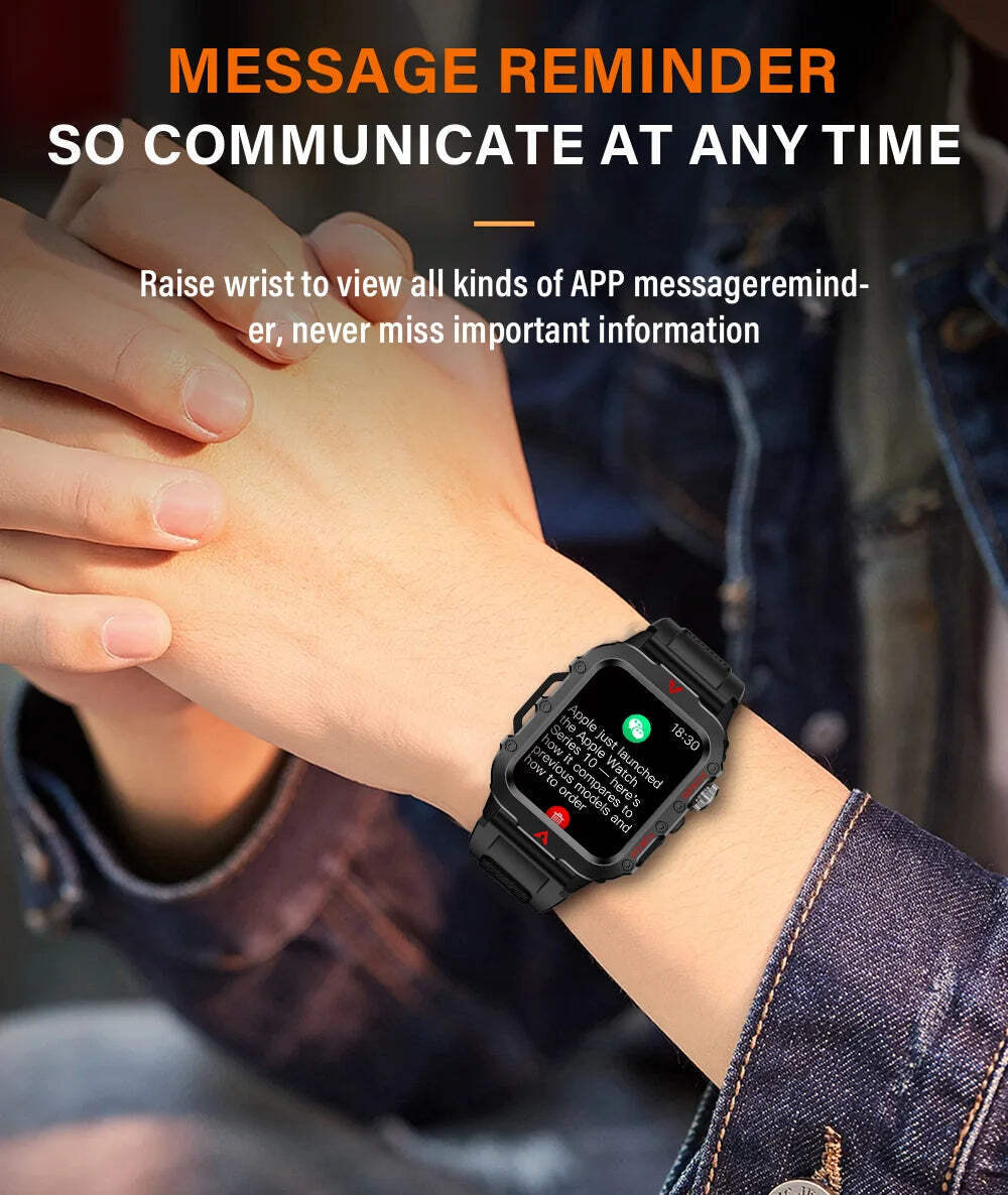 LAXASFIT Men's Smart Sports Watch – 1.71" HD Display, Bluetooth Calling, Blood O