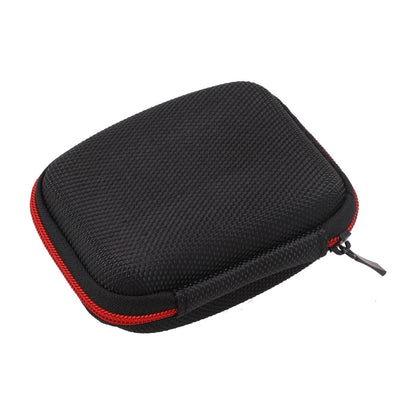 Portable Square Earphone Case Box with Mesh Pocket Headset Storage Black