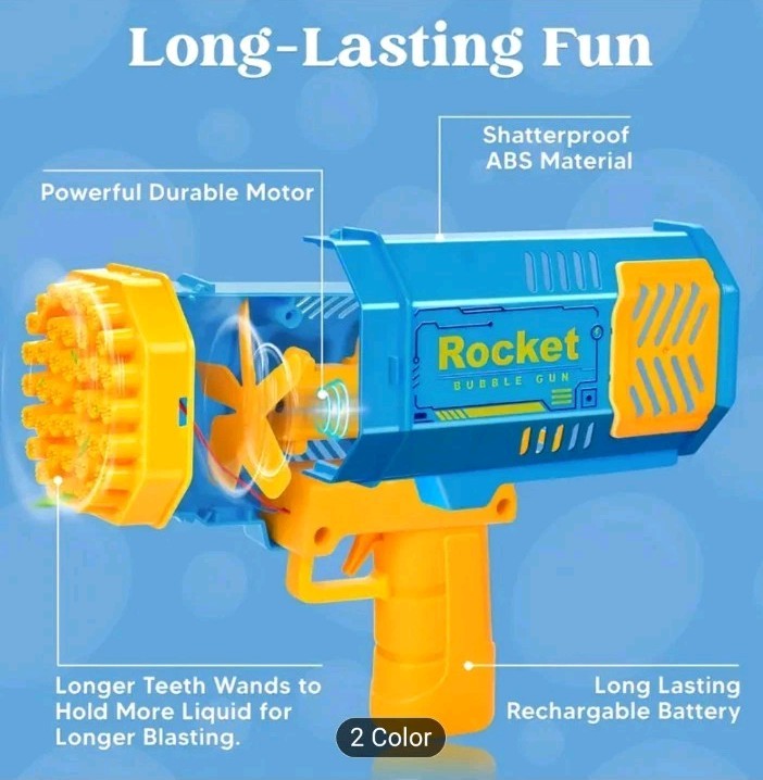 Bubble Machine Gun with Colorful Lights Automatic Bubble Maker Gun