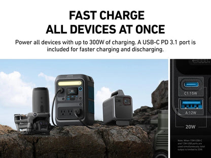 Anker SOLIX C200X Portable Power Station - 230Wh | 300W