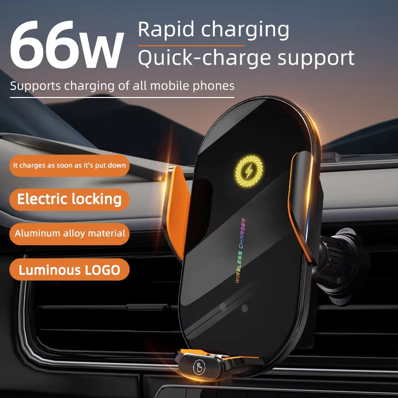 Wireless Car Phone Holder 66W, Induction For Iphone 15, 14, 13, 12 Samsung