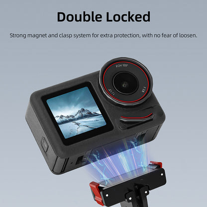 Magnetic Two Claw Camera Mount Adapter For DJI OSMO Action 3 4 Action 5 Pro