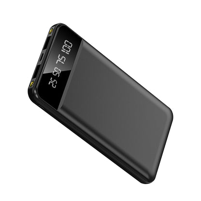 10000mAh Power Bank Dual USB Slim External Battery Pack Charger with LCD Display