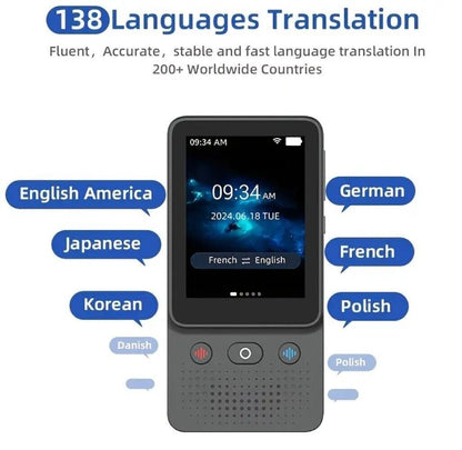 2025 Smart Ai Translator 138 Language Real Time Response With Speakers Portable