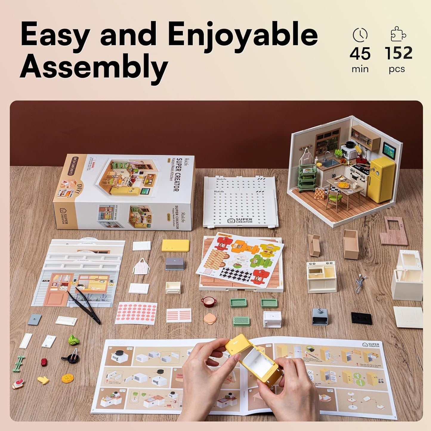 Rolife 1:24 Miniature Dollhouse Super Creator Plastic Building Teens Xmas Gift