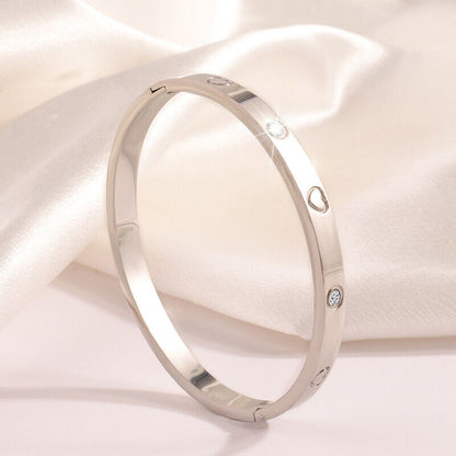 Non fading titanium steel inlaid with rhinestones stainless steel bracelet