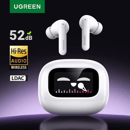 UGREEN ClipBuds Magic TWS Earbuds with LCD Touch Screen Case, 52 dB ANC, LDAC