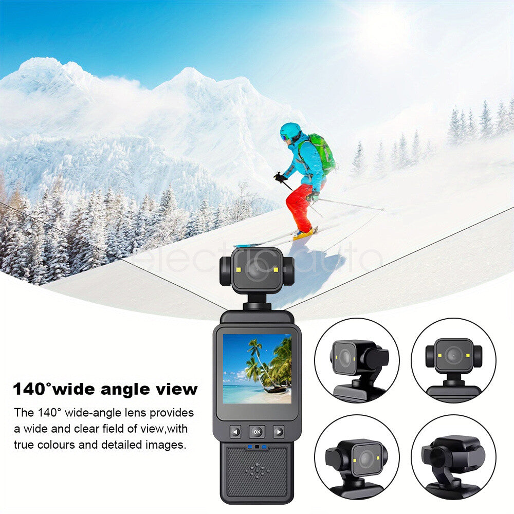 WiFi Camera with Screen 360° Rotatable Lens 1080P HD Photo Video Audio Recorder