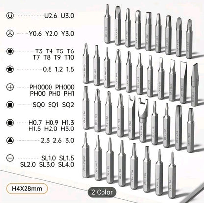 46-in-1 Small Precision Electric Screwdriver, Silent, Durable, Long-lasting Gray