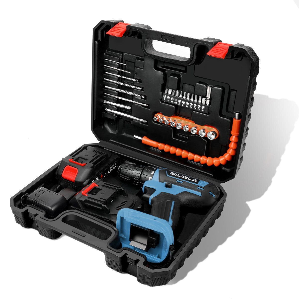2 Battery 21V Cordless Drill Combi Driver High Power Electric Screwdriver Set UK